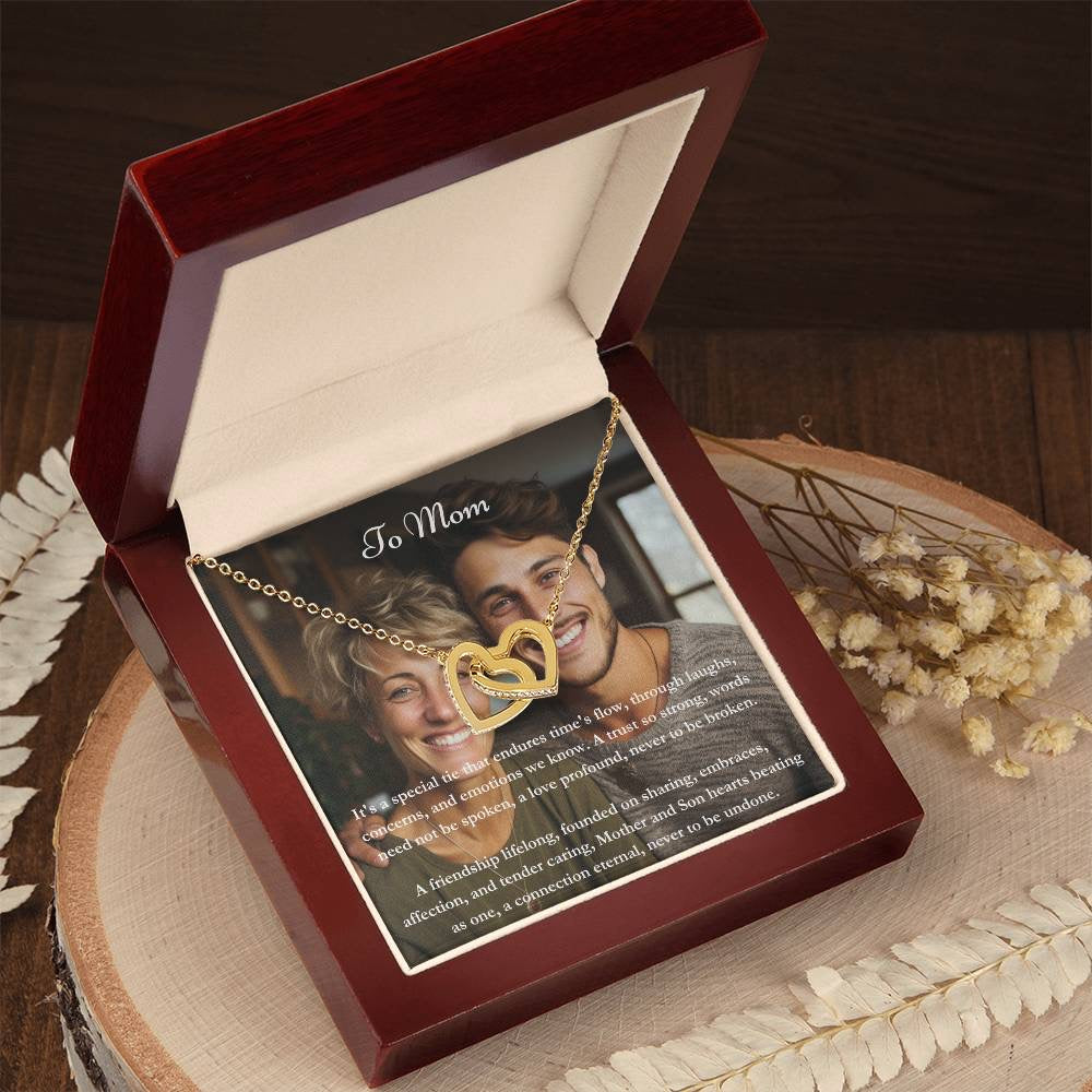 Personalized Mom & Son Message Card & Necklace