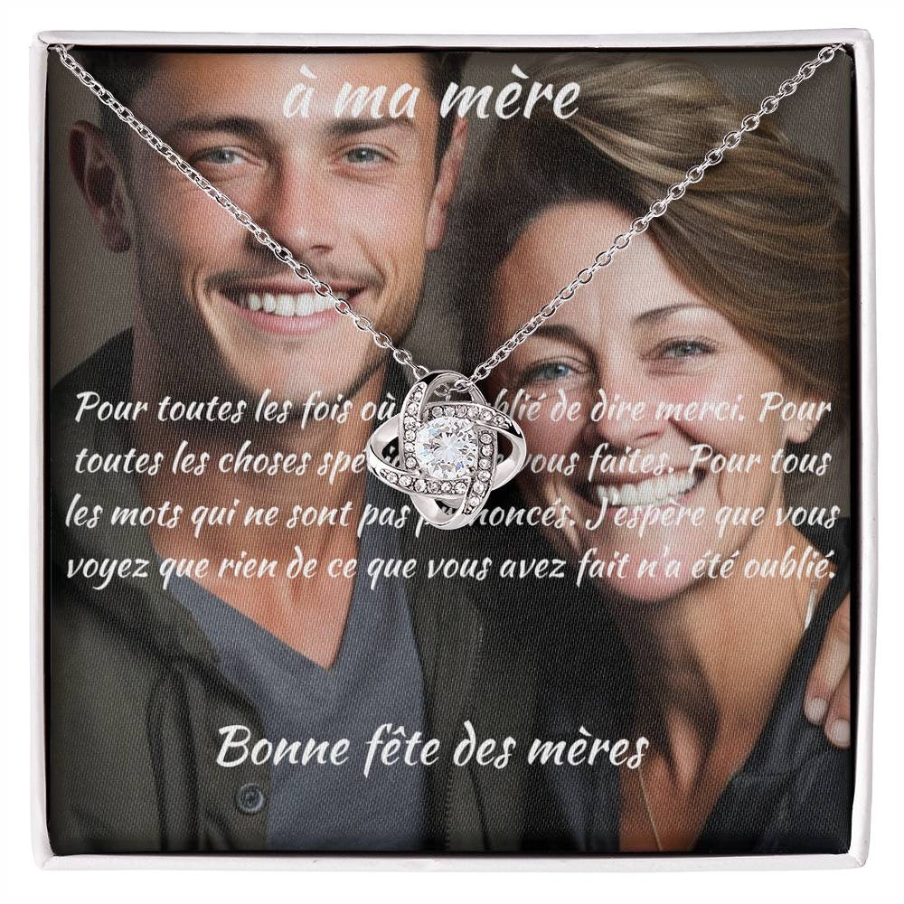 Collier Noeud d'Amour Cadeau Fête des Mères