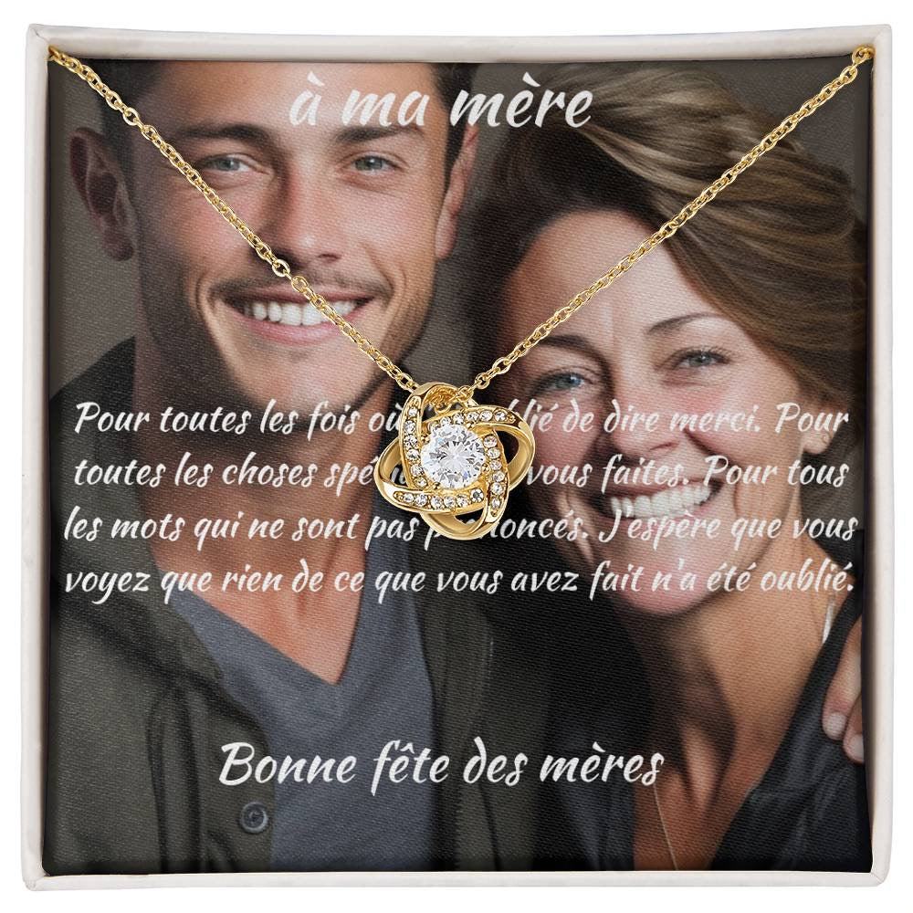 Collier Noeud d'Amour Cadeau Fête des Mères