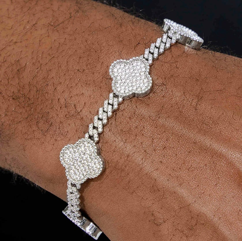 Exclusive Iced Cuban Clover Bracelet Buy One Get One Free