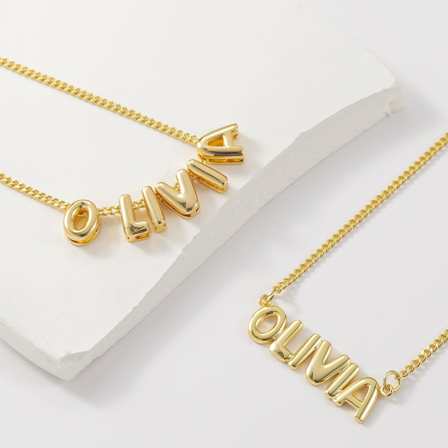 Custom Bubble Name Necklace