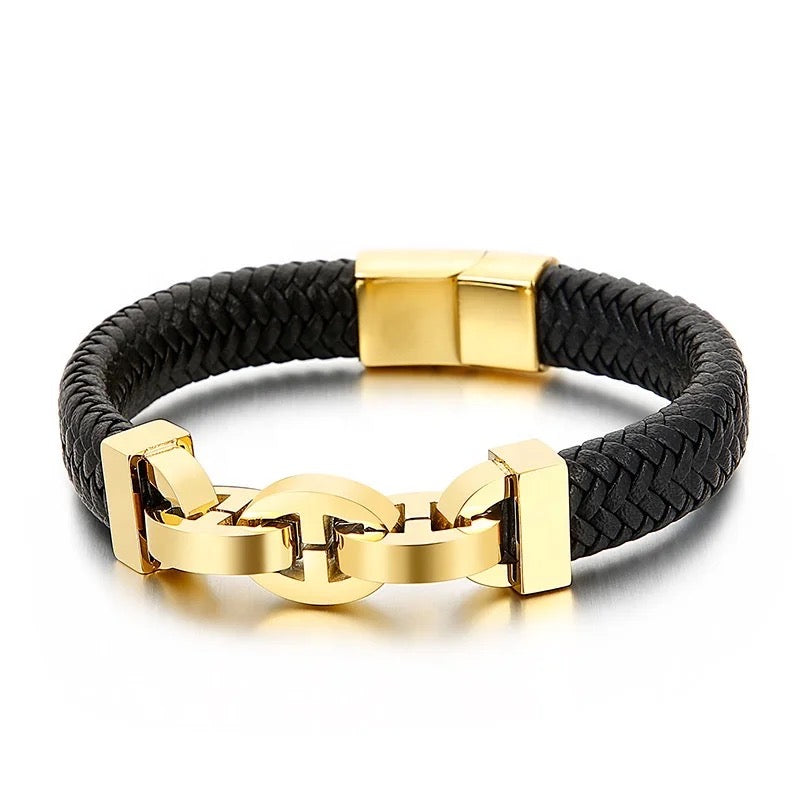 Bracelet de liaison G tressé pour hommes exclusifs personnalisé