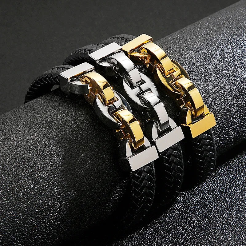 Bracelet de liaison G tressé pour hommes exclusifs personnalisé