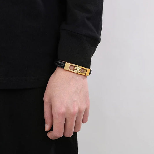 Bracelet d'obligation incassable tressé pour hommes exclusifs personnalisés