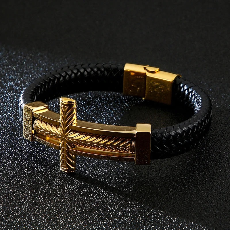 Exclusive Mens Customized Braided Cross Bracelet