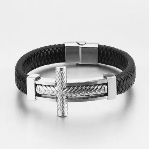 Exclusive Mens Customized Braided Cross Bracelet