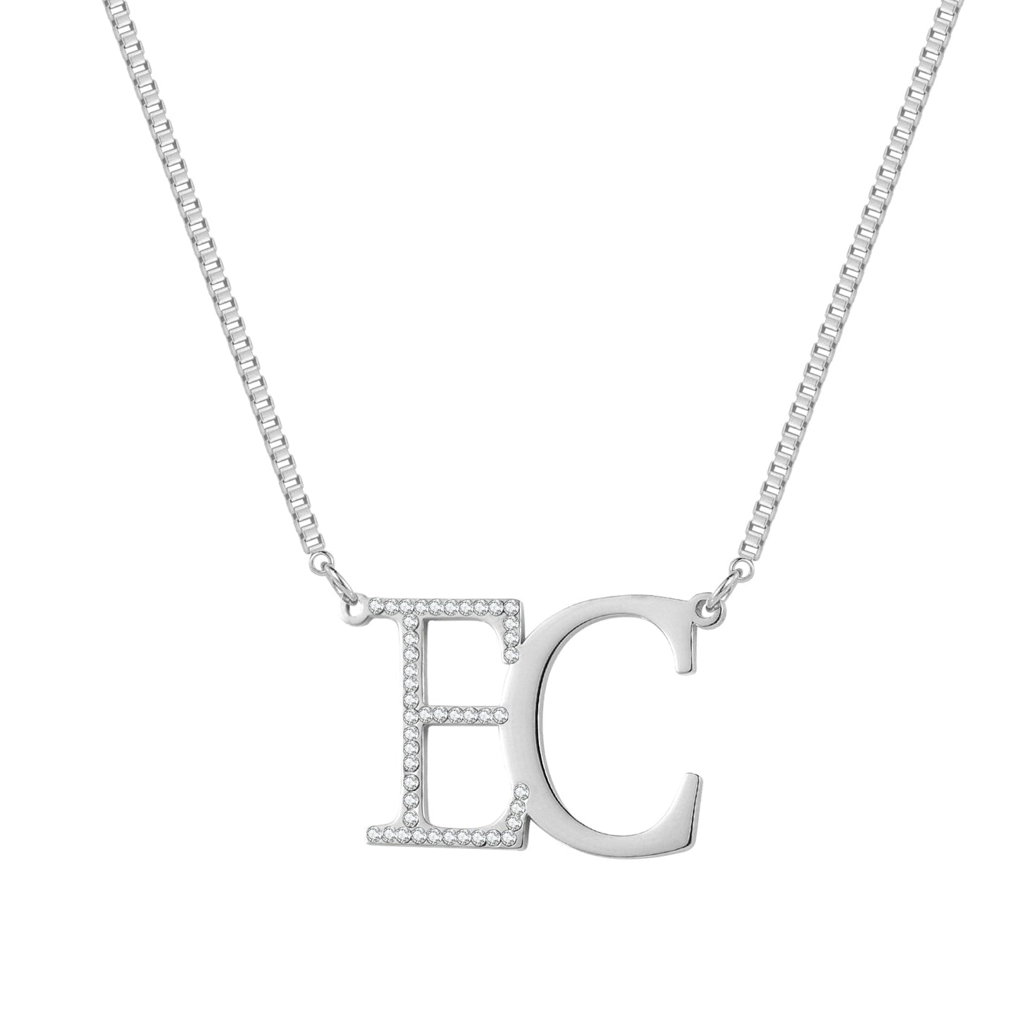 Customized Initial Letters With Diamond Necklace