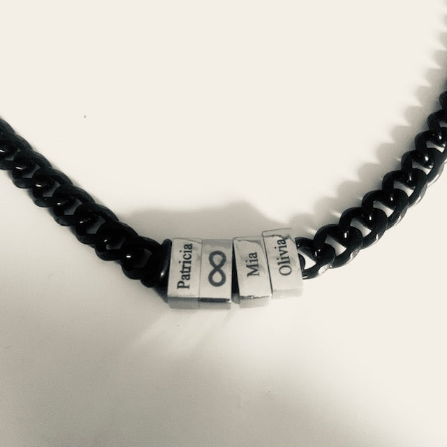 Black Cuban Link Chain With Names