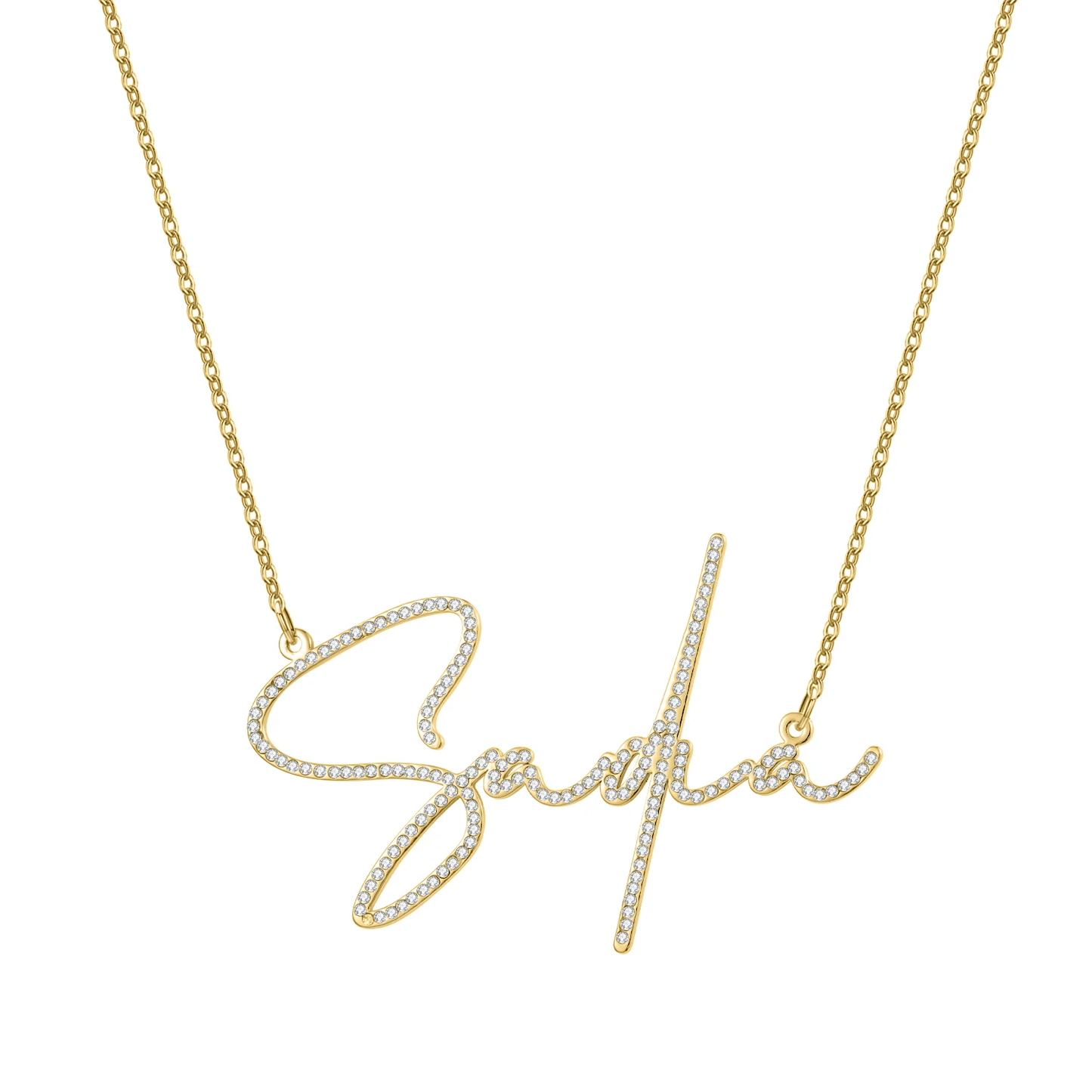 Crystal Signature Font Necklace