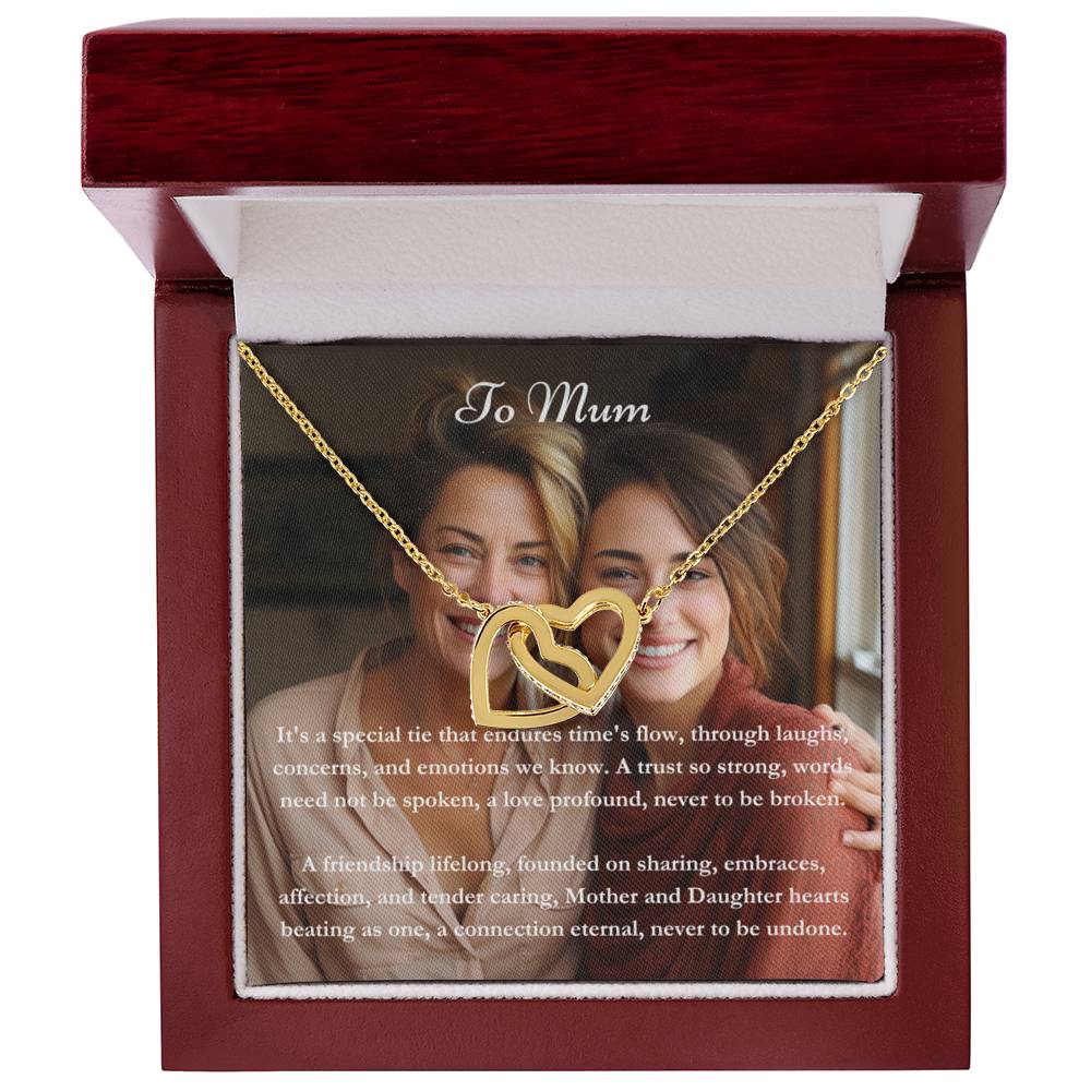 Exclusieve gepersonaliseerde mama en dochter Message Card & Knot Necklace