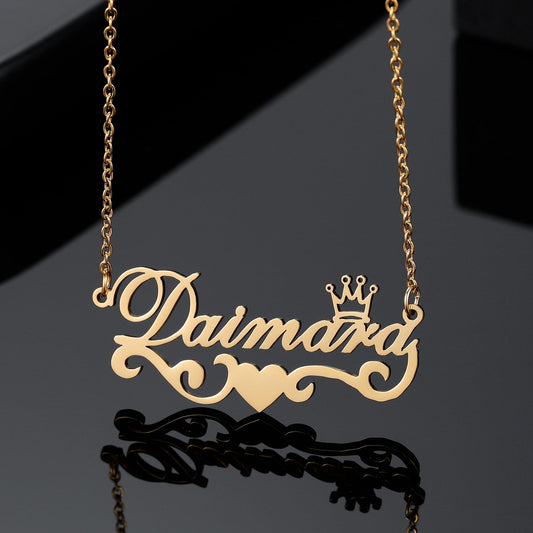 Custom Crown Name Necklace