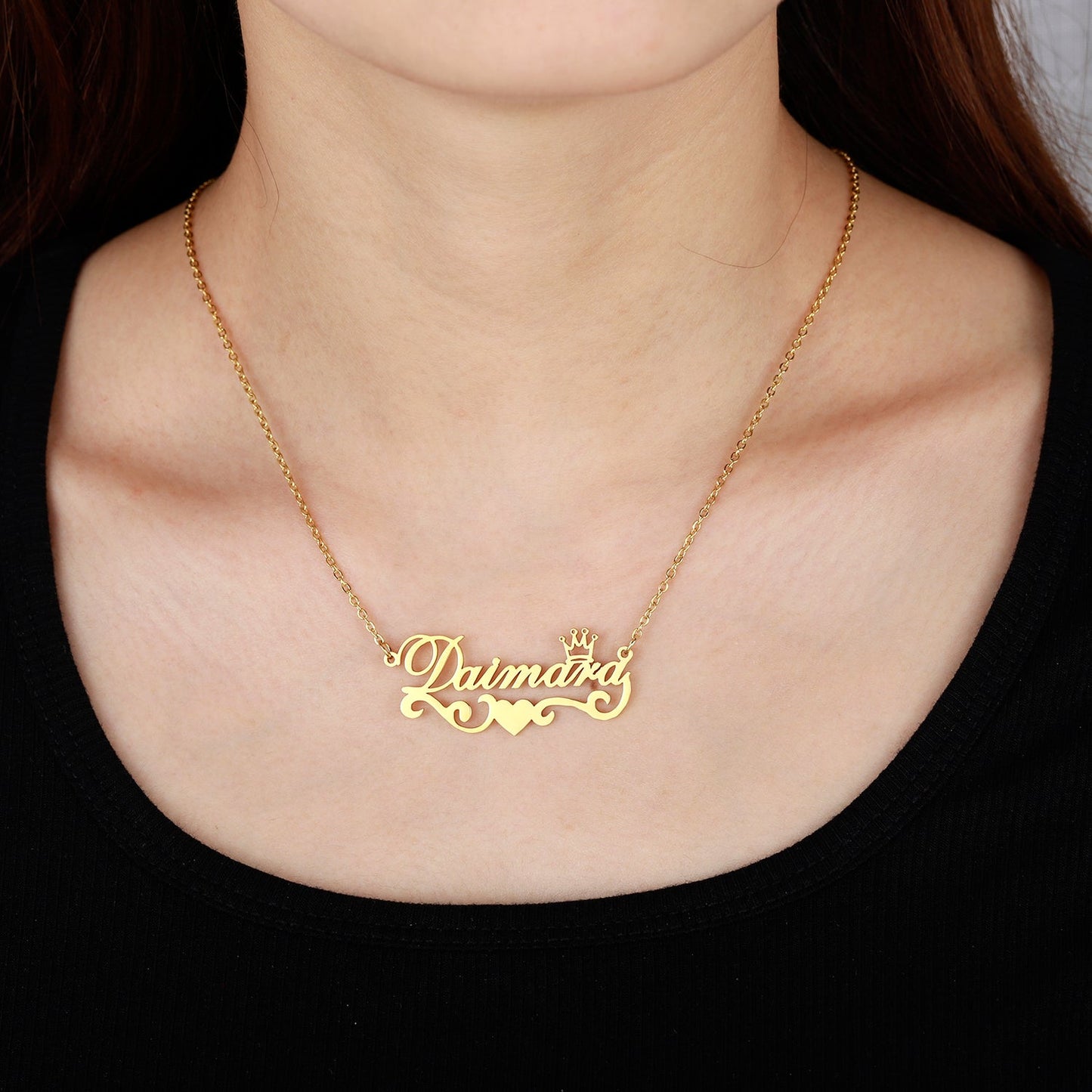 Custom Crown Name Necklace