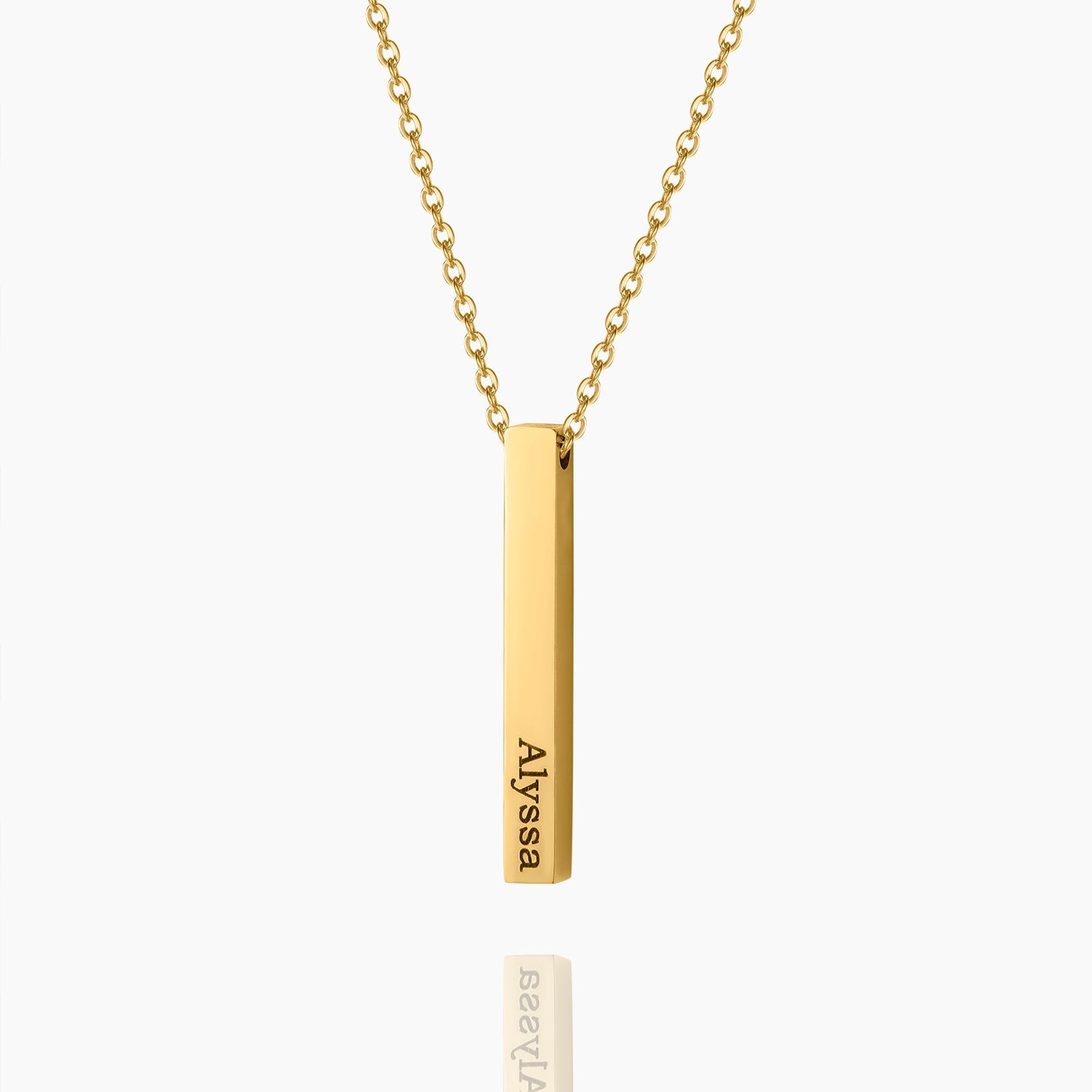 Engraved 3D Bar Necklace | Dorado Fashion