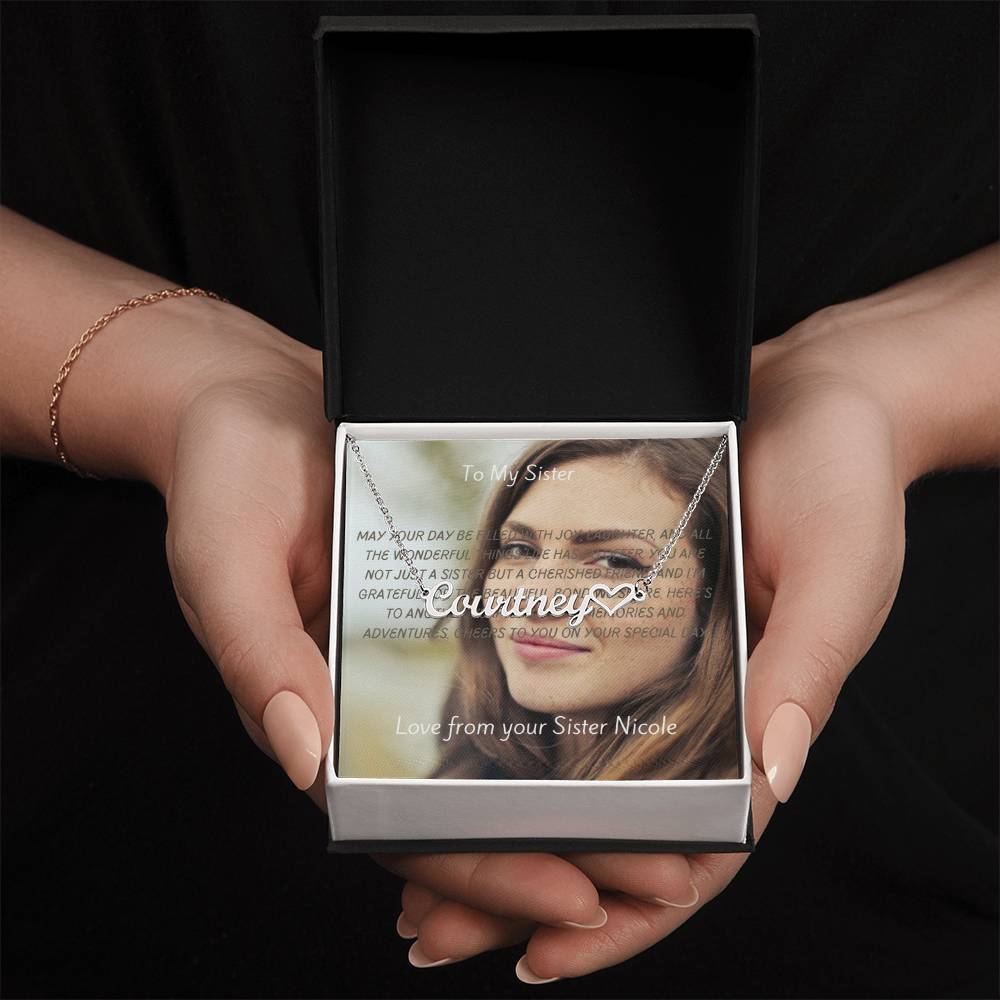 Tarjeta de mensaje personalizada, caja y collar premium