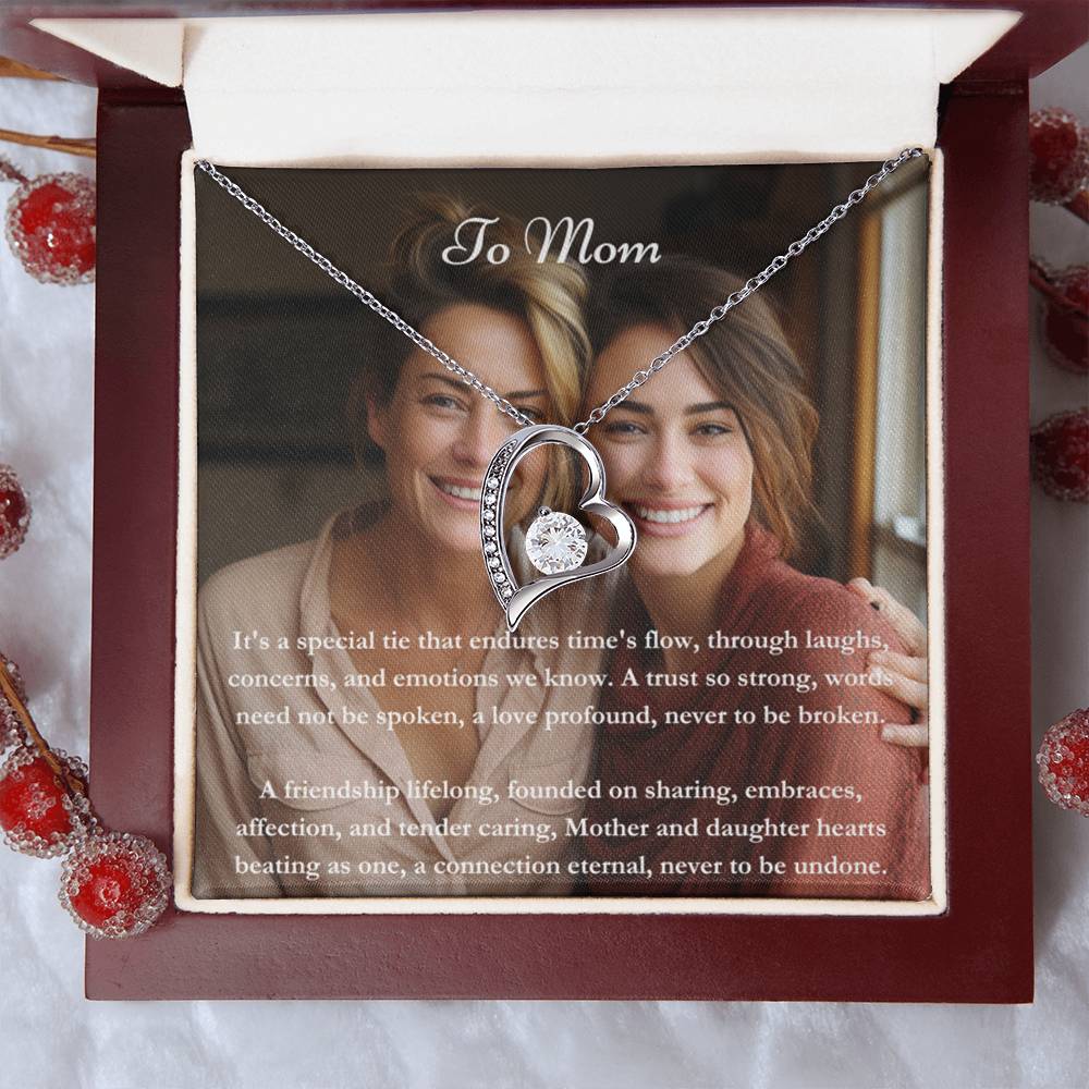 Exclusieve gepersonaliseerde Mom & Daughter Message Card & Knot -ketting