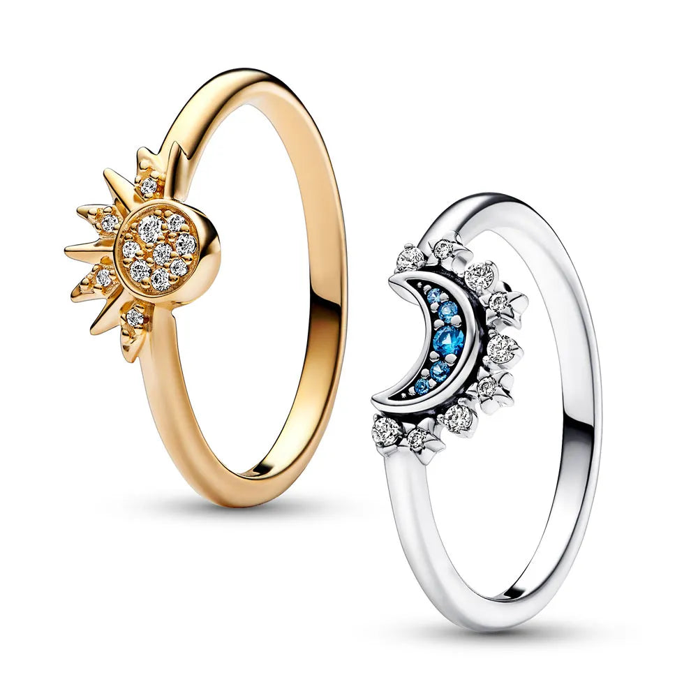 Celestial Harmony Sun & Moon Ring Set