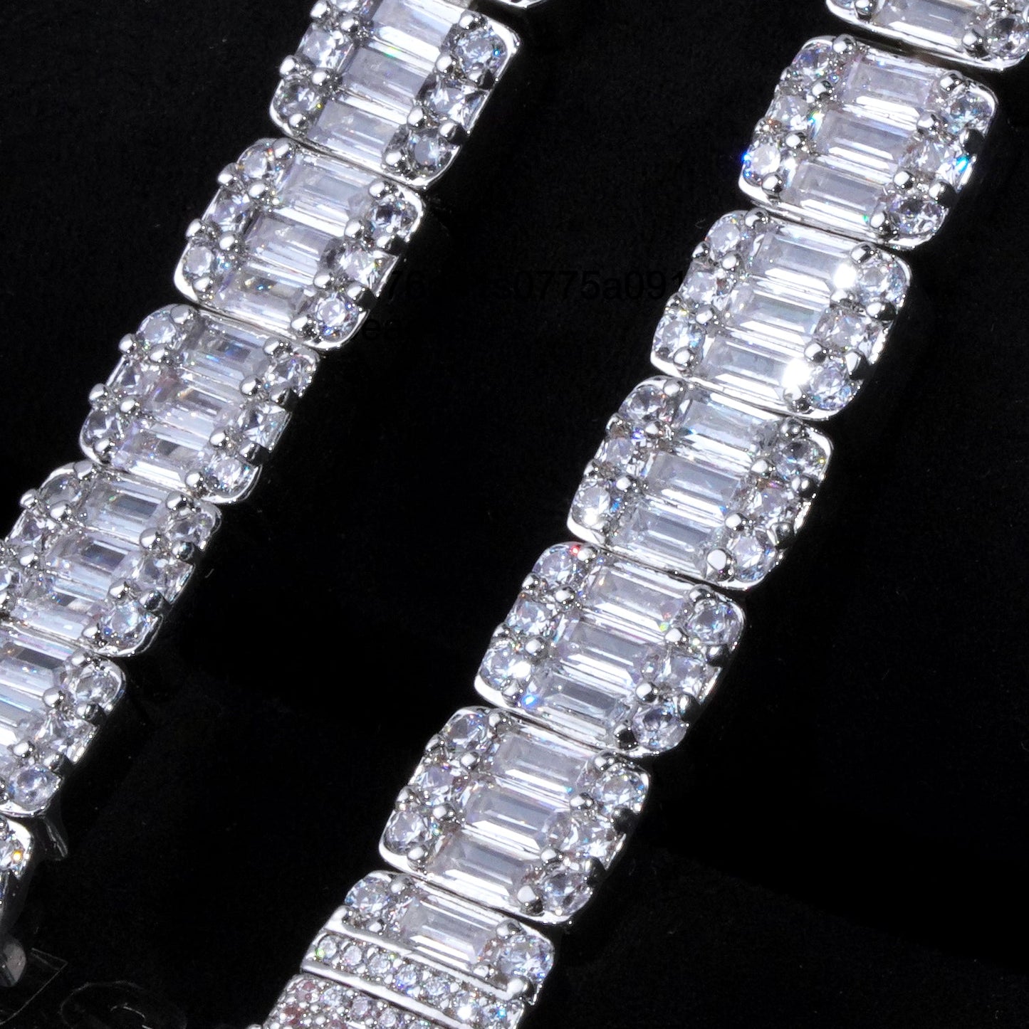 8mm Iced Square Baguette Tennis Bracelet