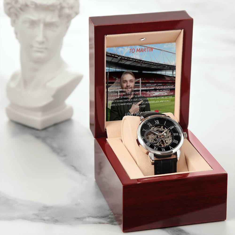 Mens Chronograph Watch With Custom Message Card