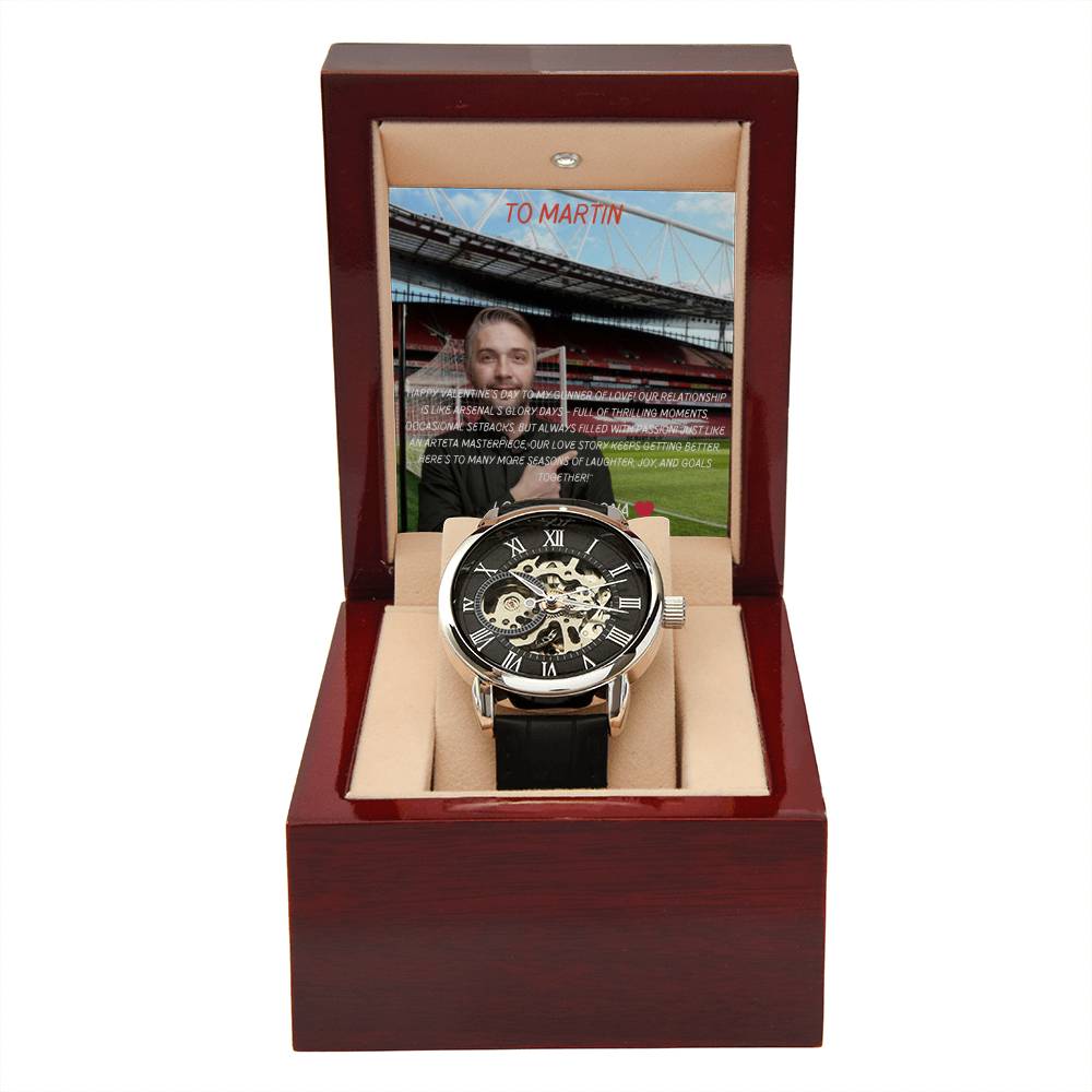 Mens Chronograph Watch With Custom Message Card