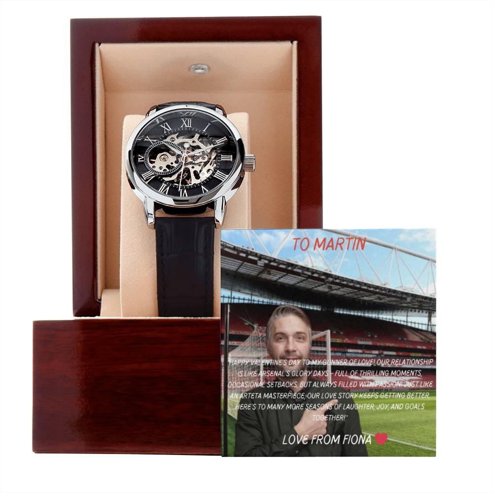 Mens Chronograph Watch With Custom Message Card