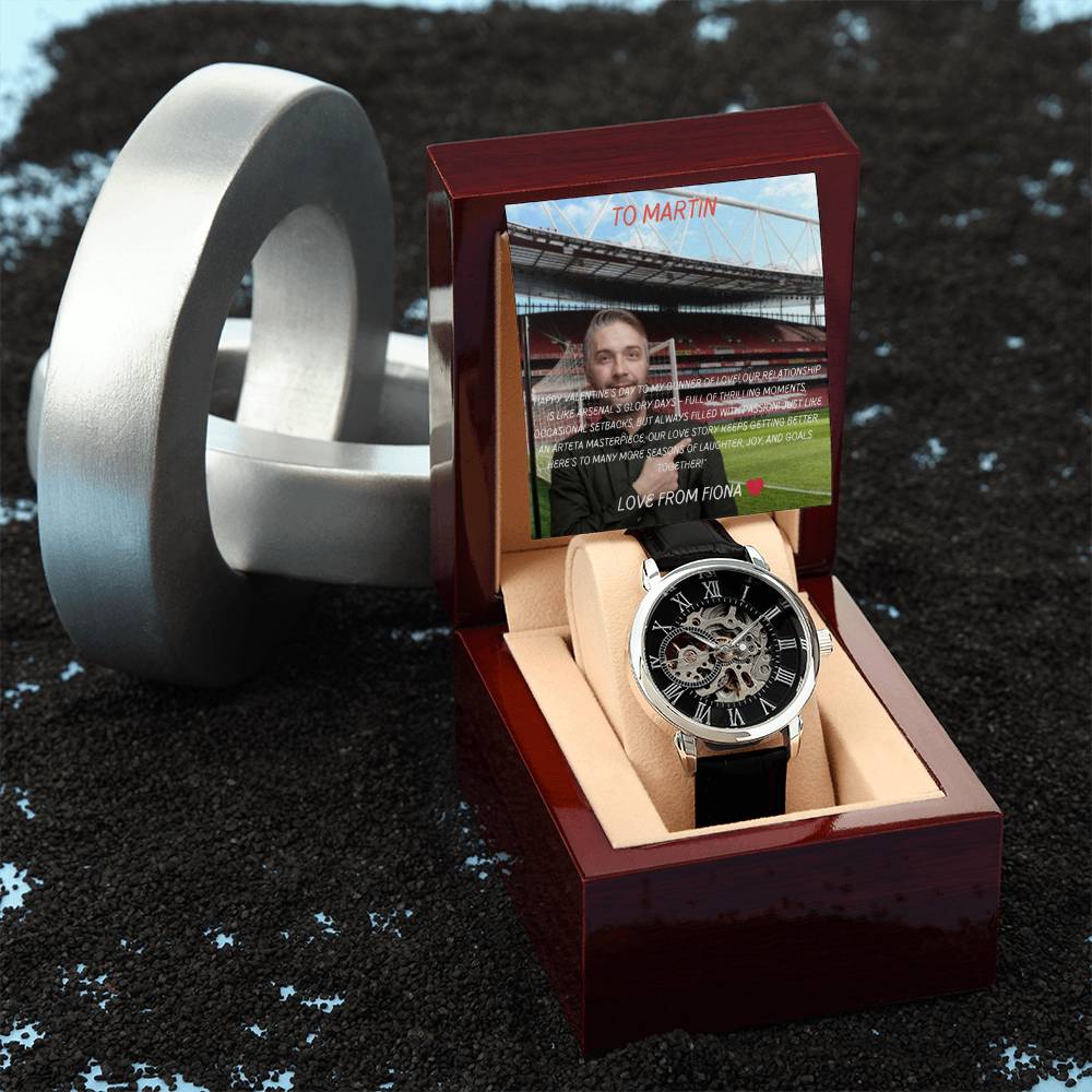 Reloj cronógrafo para hombre con tarjeta de mensaje personalizada