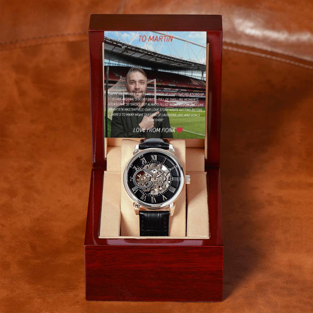 Mens Chronograph Watch With Custom Message Card