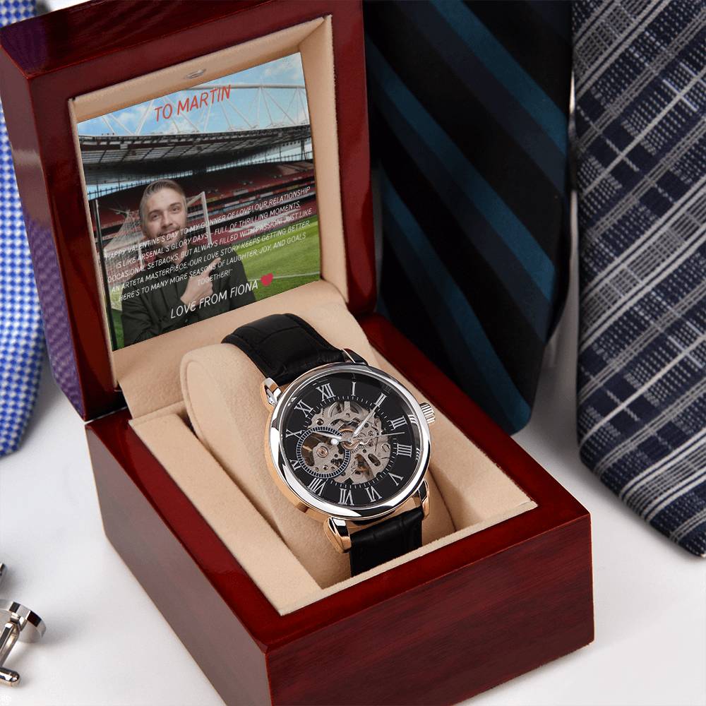 Mens Chronograph Watch With Custom Message Card