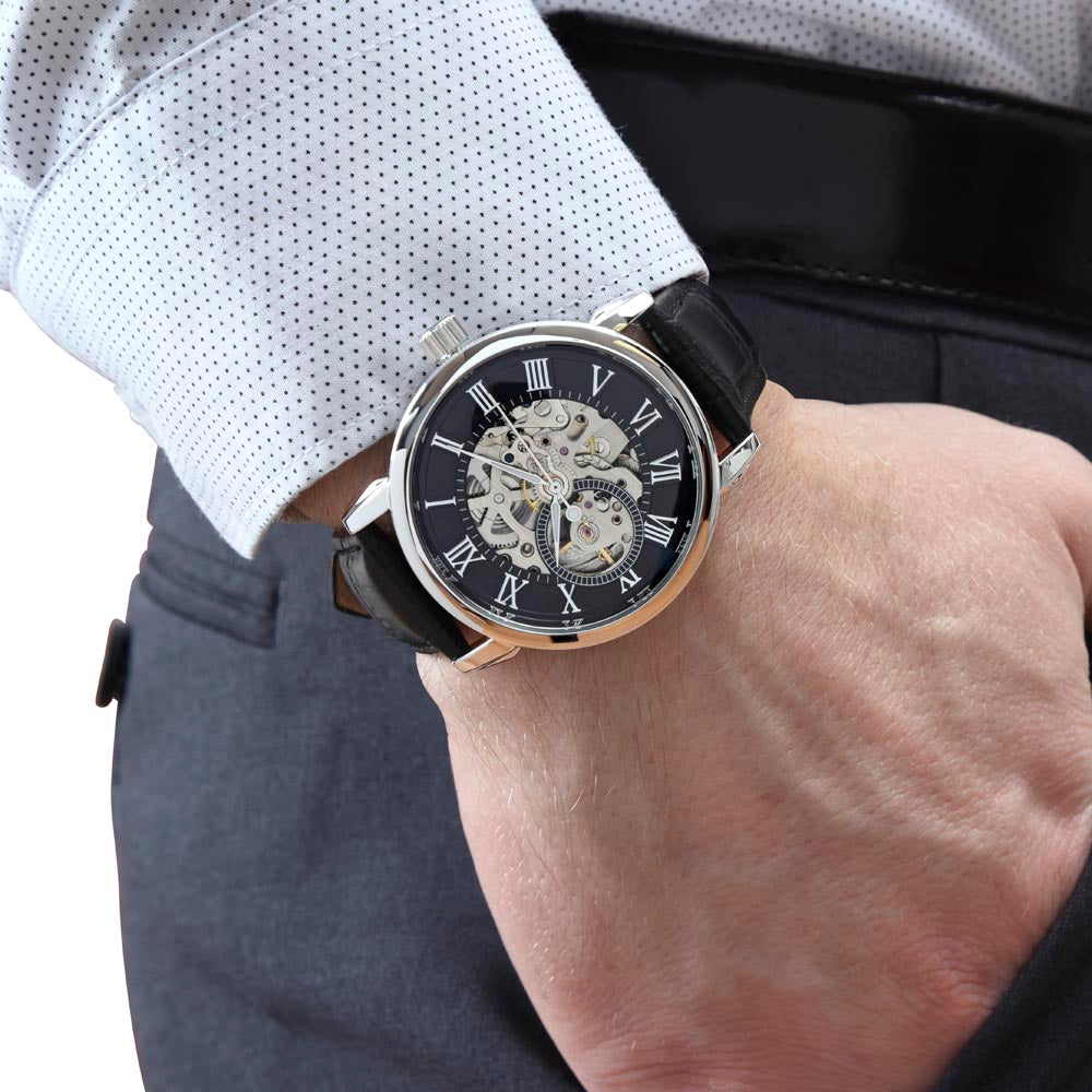 Reloj cronógrafo para hombre con tarjeta de mensaje personalizada