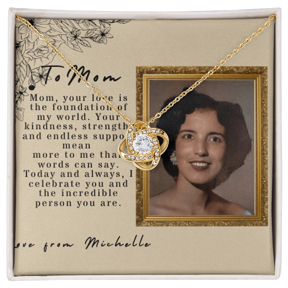 Love Knot Necklace,  Personalized photo Message Card & Animated Photo