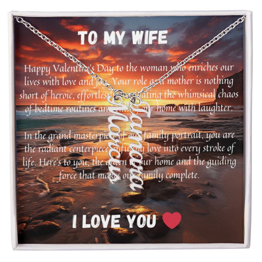 Name Necklace With Message Card For Wife & Devoted Mother