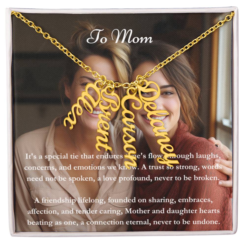 Tarjeta de mensaje de foto personalizada y collar de nombre