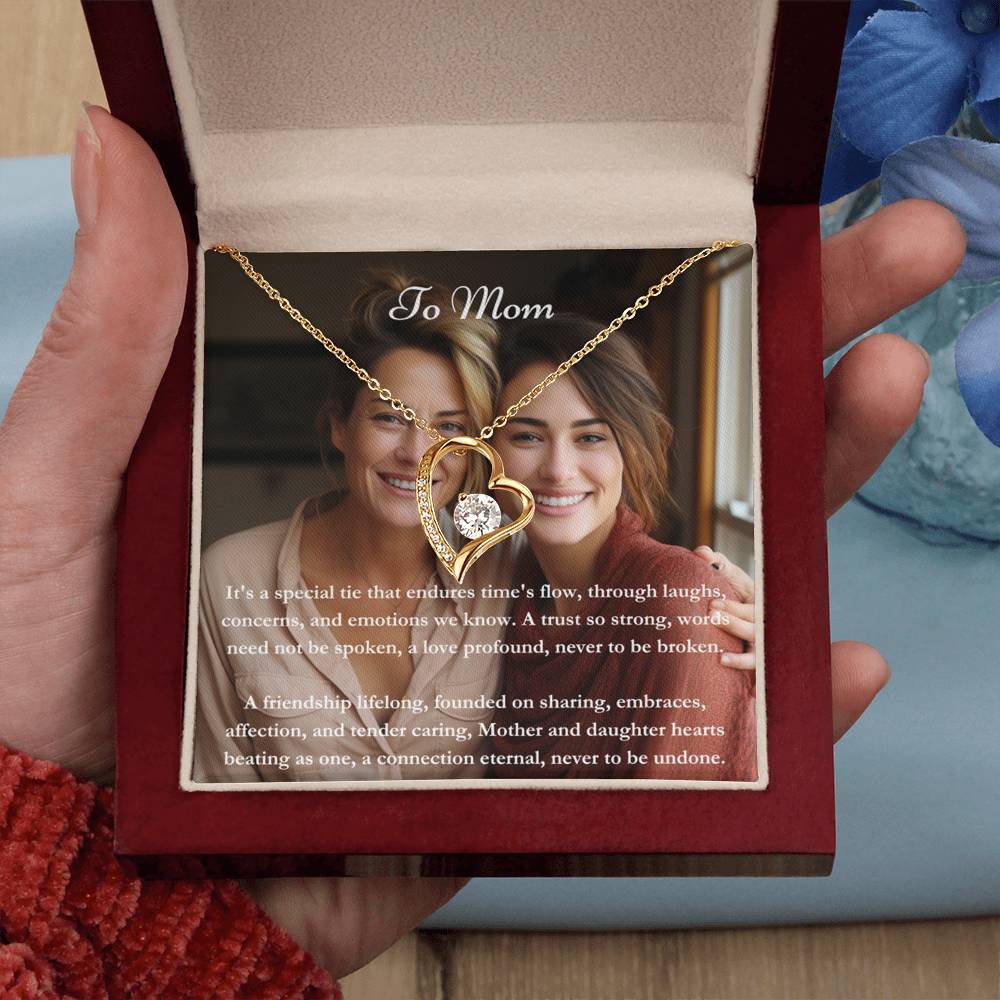 Exclusieve gepersonaliseerde Mom & Daughter Message Card & Knot -ketting