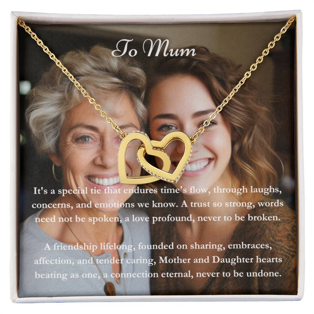 Exclusieve gepersonaliseerde mama en dochter Message Card & Knot Necklace