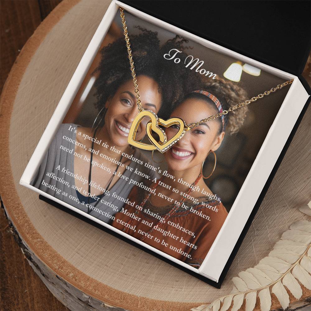 Exclusieve gepersonaliseerde Mom & Daughter Message Card & Knot -ketting