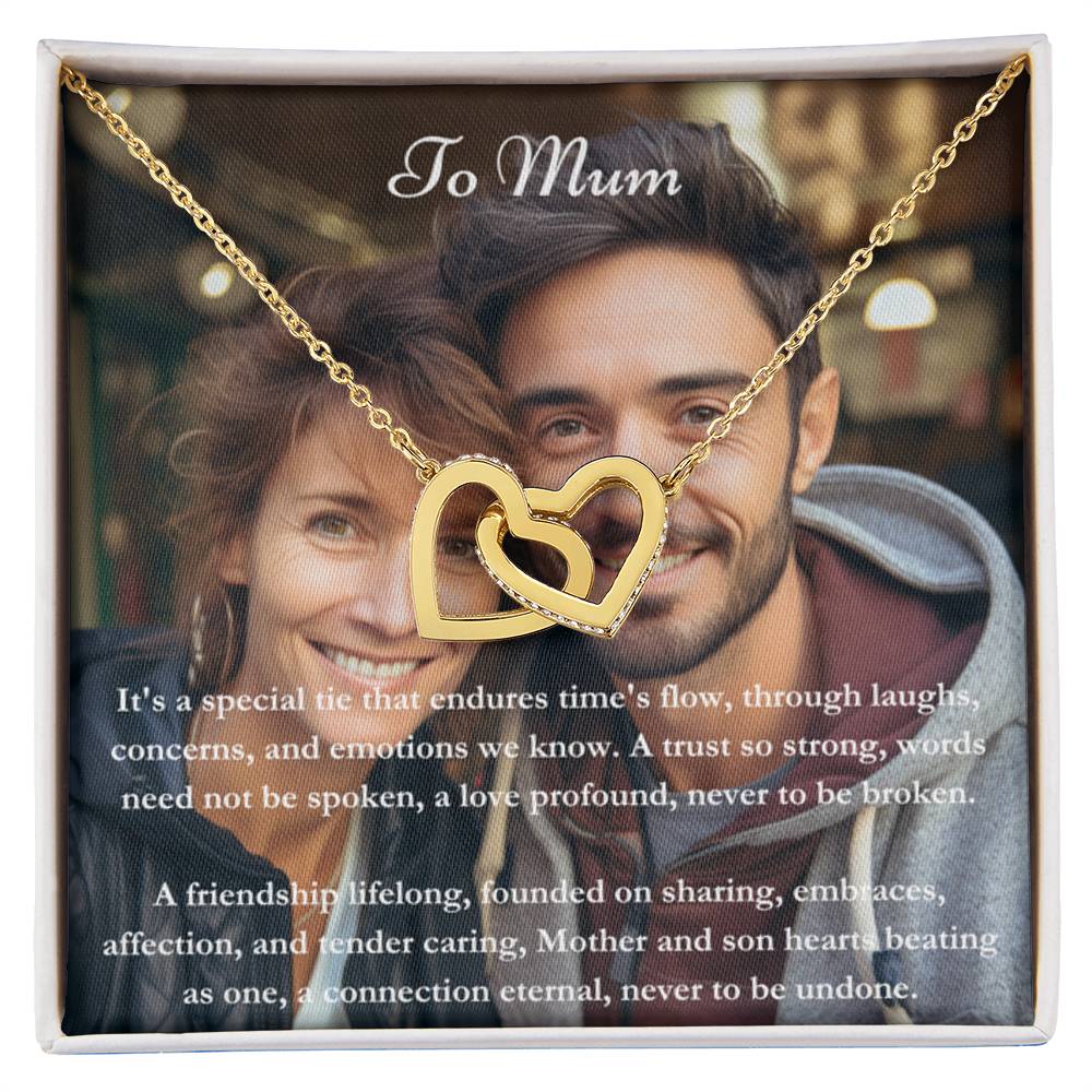 Carte de message et collier de messages de maman et de nœud exclusifs personnalisés