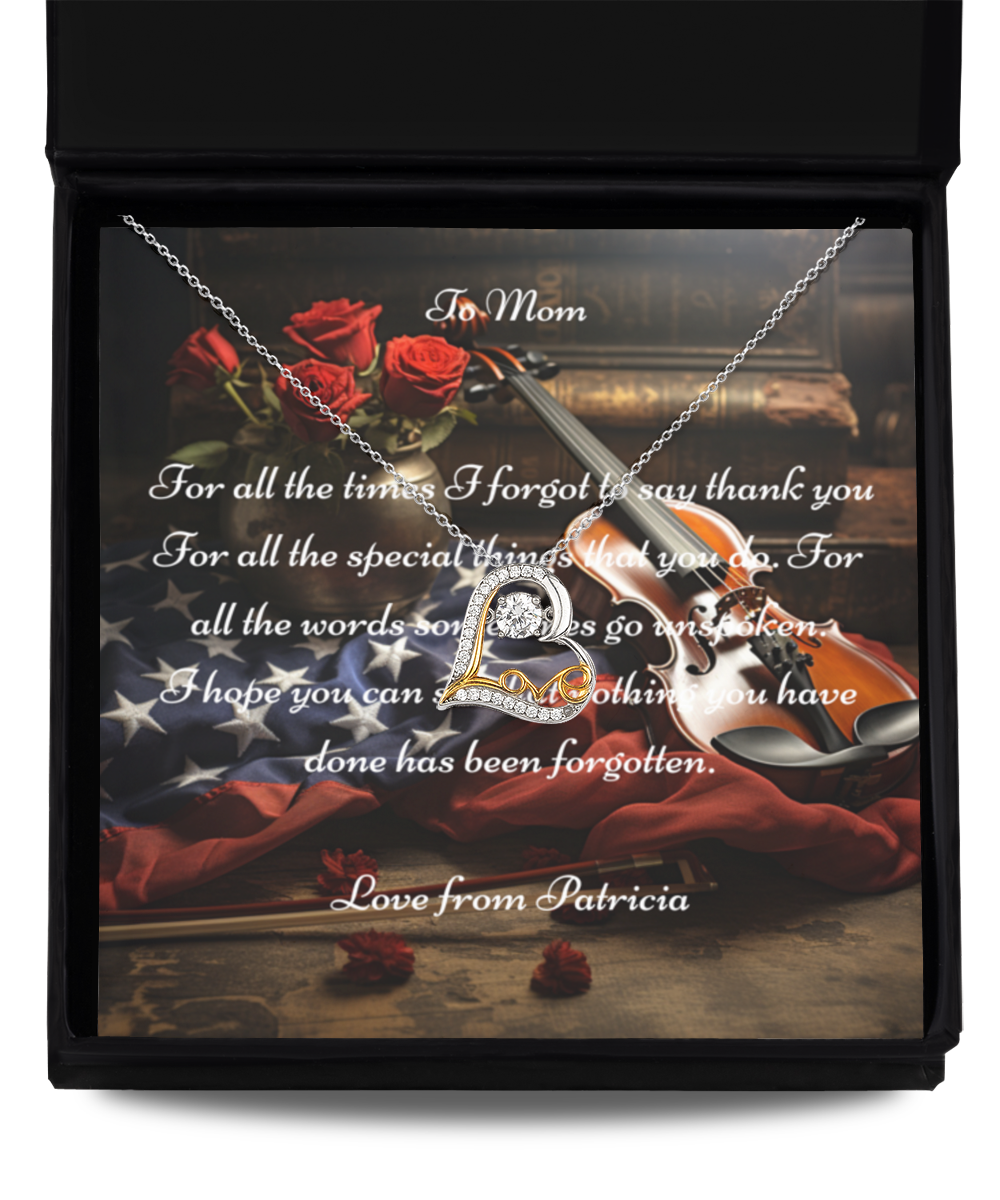 Exclusive Violin & Flag Message Card & Dancing Love Necklace