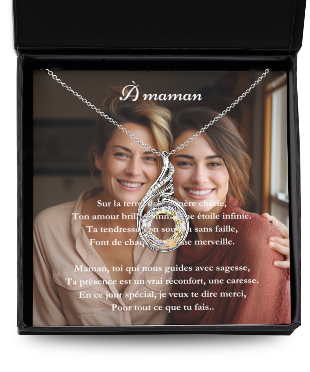 Carte de Message Maman et Fille et Collier Rising Phoenix