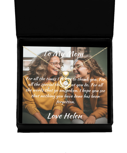 Tarjeta y collar de mensajes de madre e hija personalizables, regalo de madre