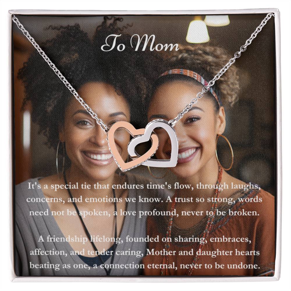 Exclusieve gepersonaliseerde Mom & Daughter Message Card & Knot -ketting