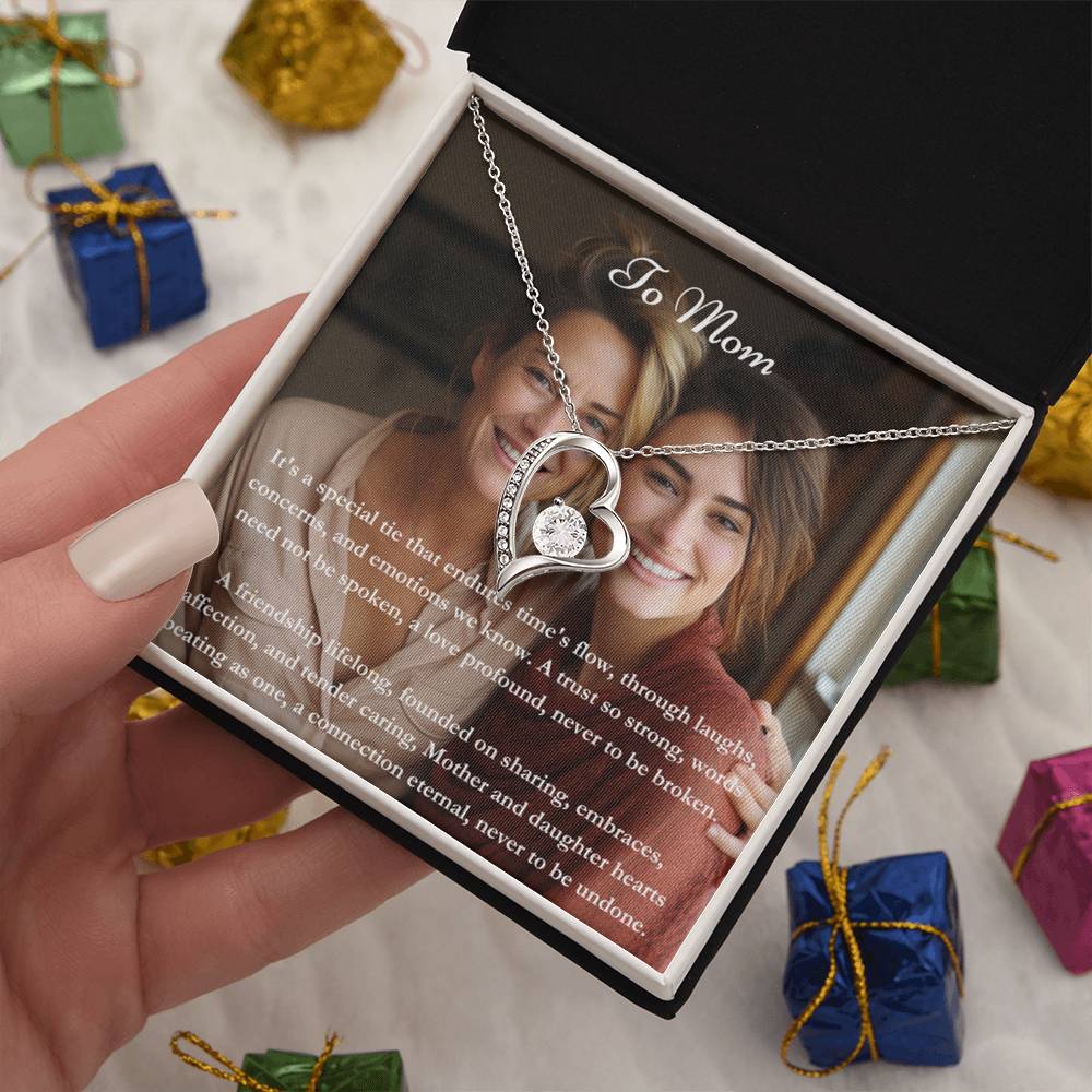 Carte de message et collier de messagerie maman et fille personnalisée exclusive