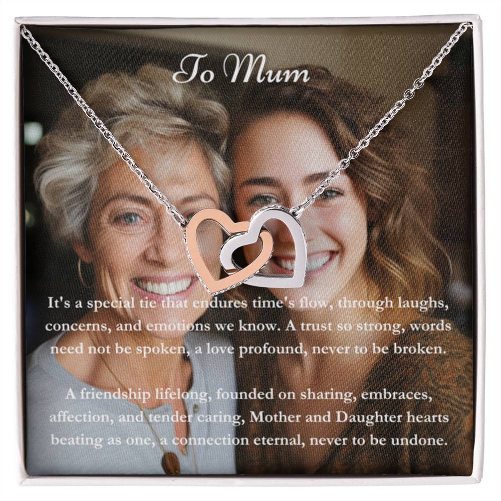 Exklusive personalisierte Mama & Tochter Message Card & Knot Halskette