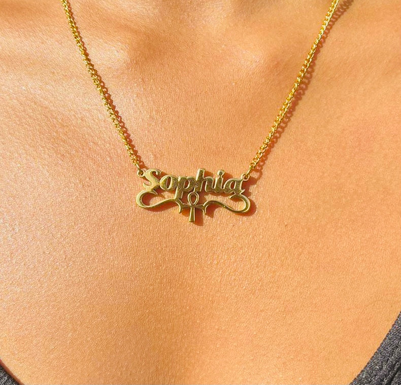 Exclusive Personalised Name Ankh Necklace