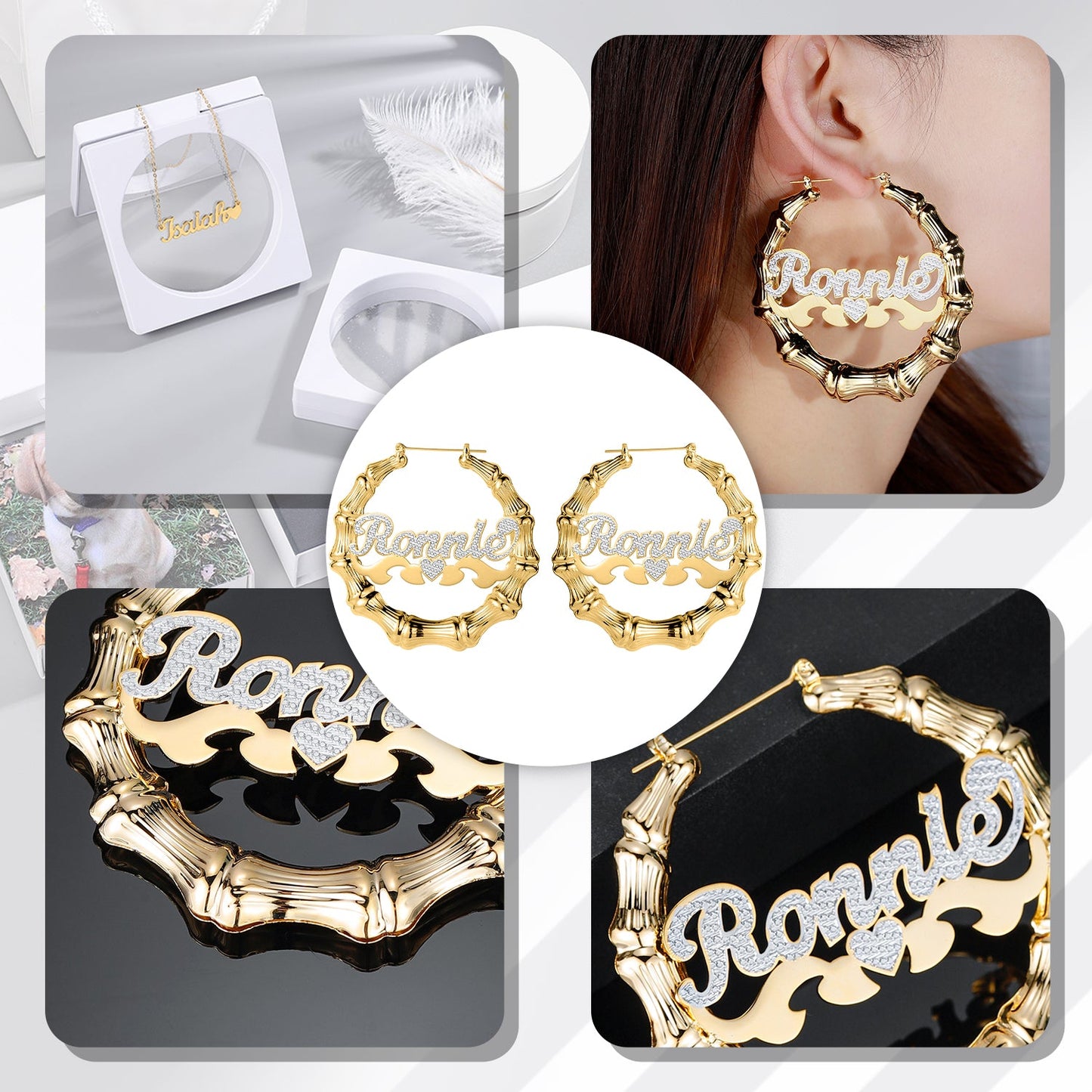 Two Tone Bamboo Earring QE513