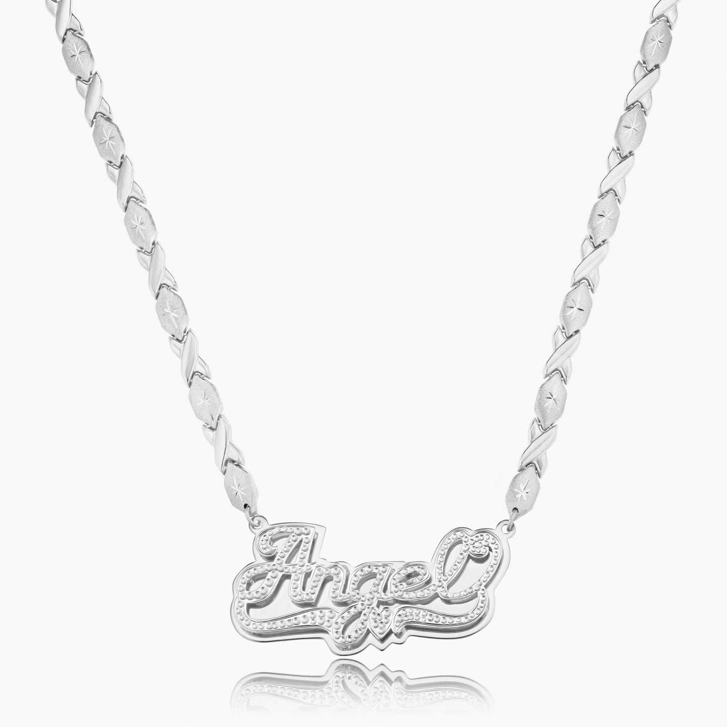 Collier Prénom Double Plaqué Enfant Avec Chaîne Xo