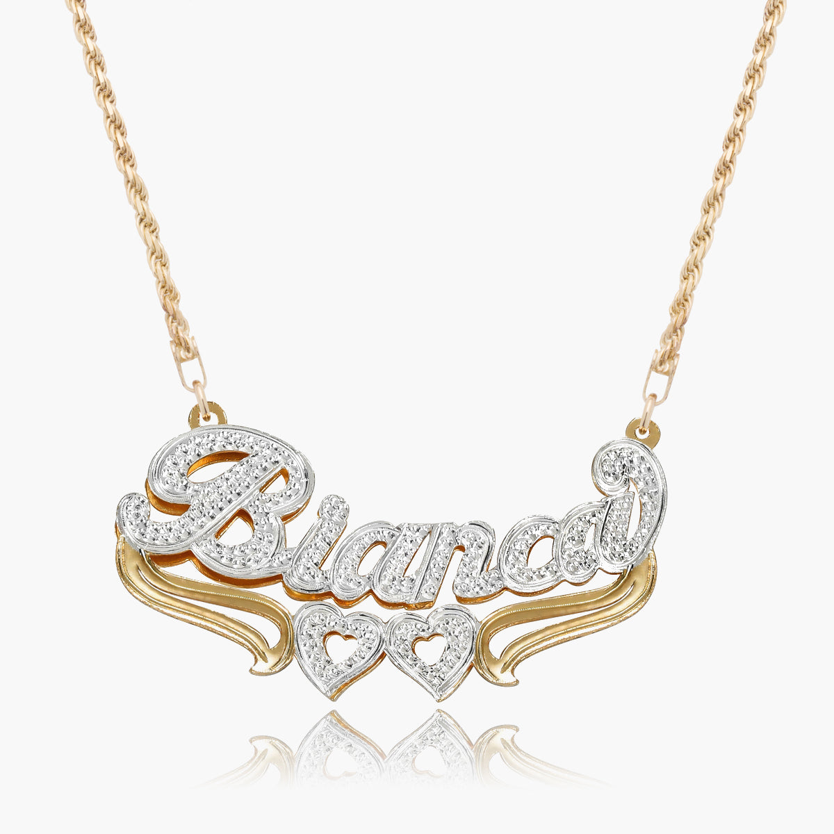 Kid's Double Plated Heart Name Necklace