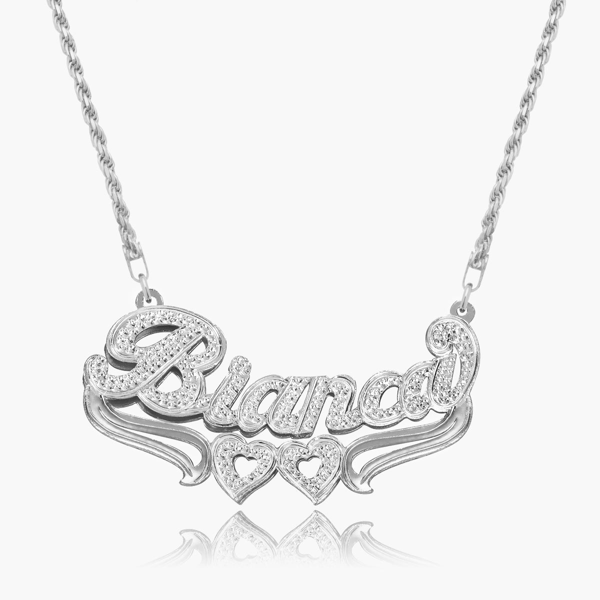 Kid's Double Plated Heart Name Necklace