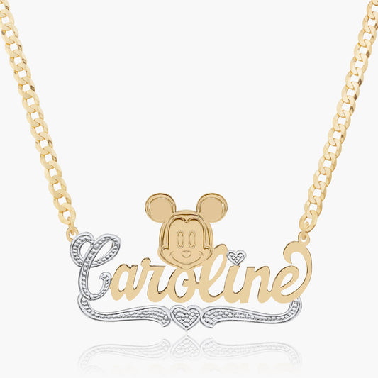 Collier avec nom de dessin animé de souris pour enfants