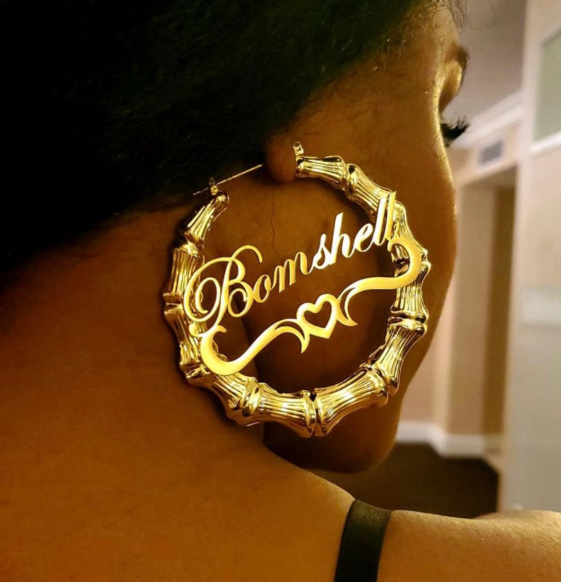 Boucles d'oreilles en bambou personnalisées