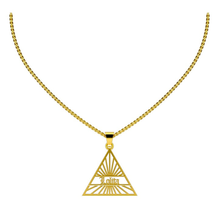 Collier de nom de pyramide personnalisé exclusif