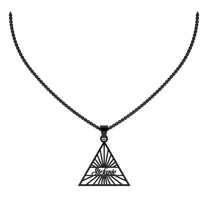 Collier de nom de pyramide personnalisé exclusif